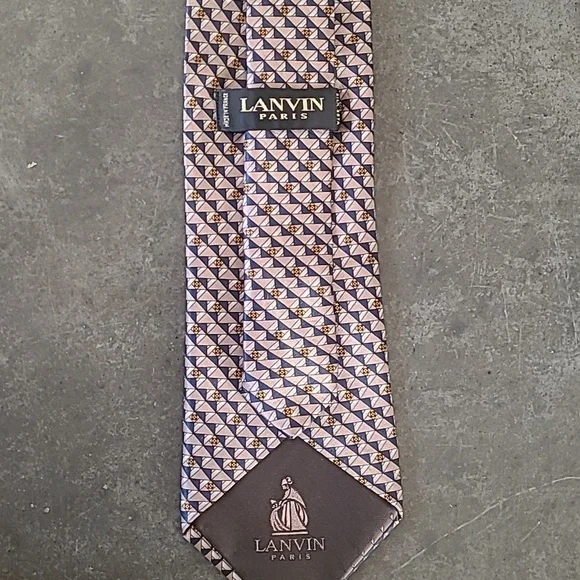 LANVIN SILK NECK TIES LOT OF 3 - Picture 6 of 9